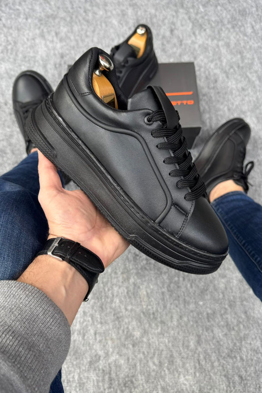 Chunky Sneaker | Yüksek Tabanlı Suni Deri Spor Ayakkabı Erkek Günlük Comfort