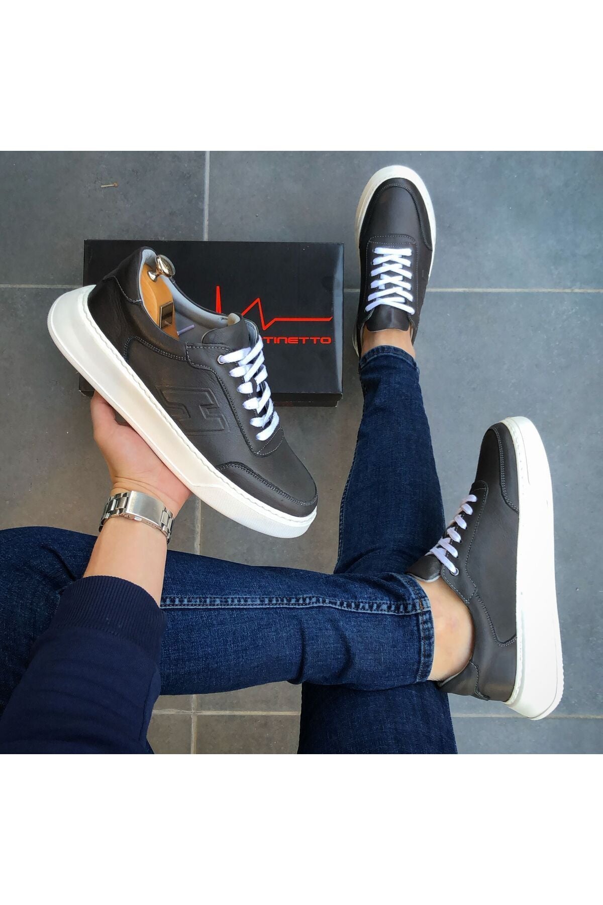 HAKİKİ DERİ GÜNLÜK ERKEK AYAKKABI YENİ SEZON SNEAKER GÇ23020