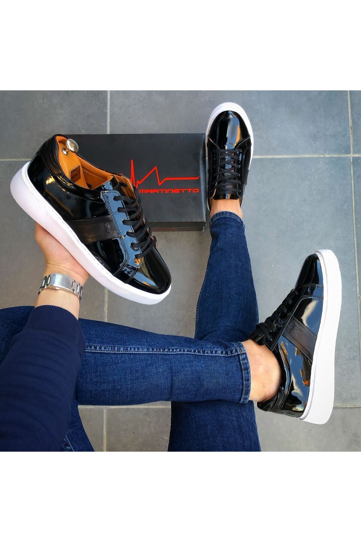 HAKİKİ DERİ RUGAN SİYAH GÜNLÜK ERKEK AYAKKABI SNEAKER SDGÇ1858