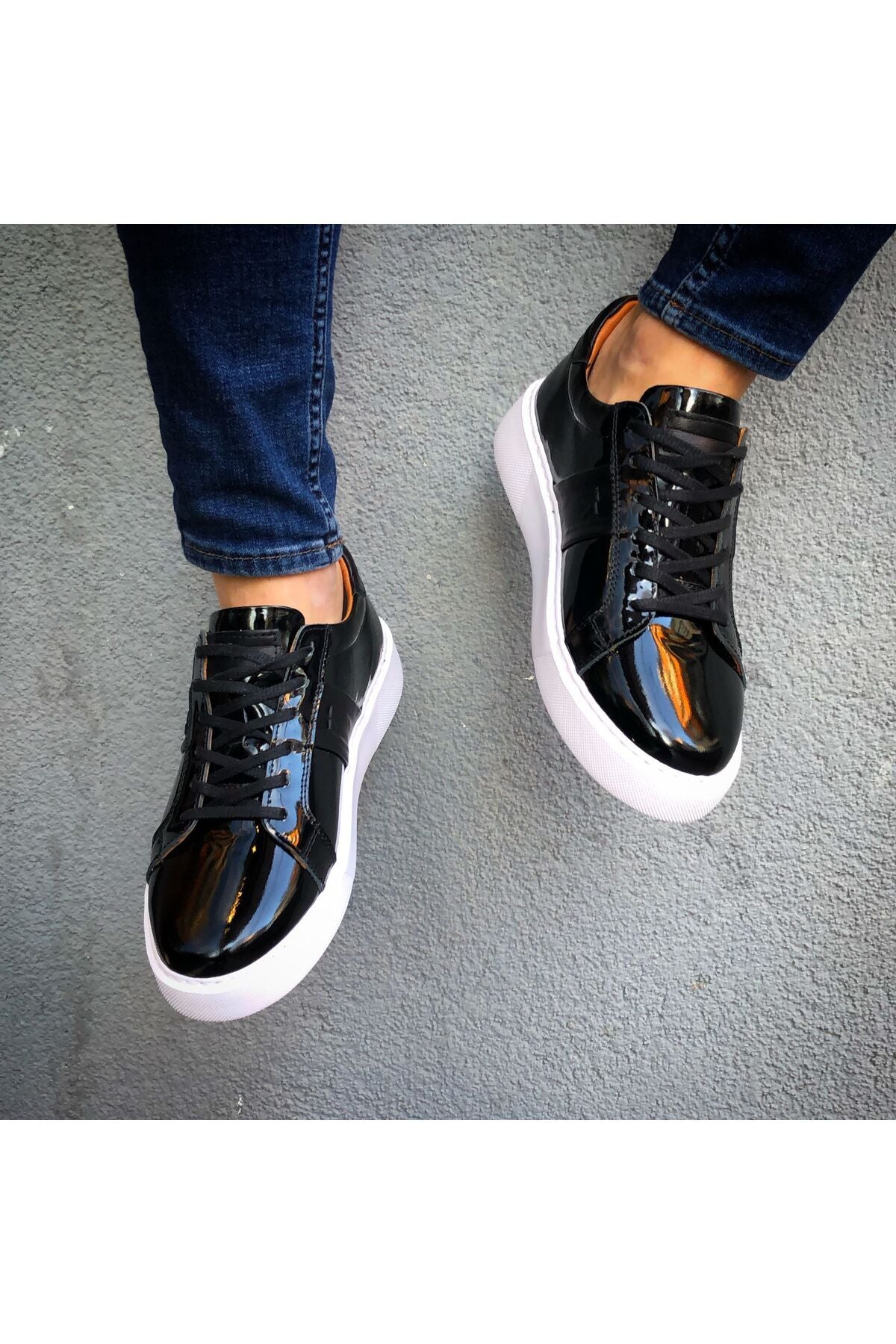 HAKİKİ DERİ RUGAN SİYAH GÜNLÜK ERKEK AYAKKABI SNEAKER SDGÇ1858