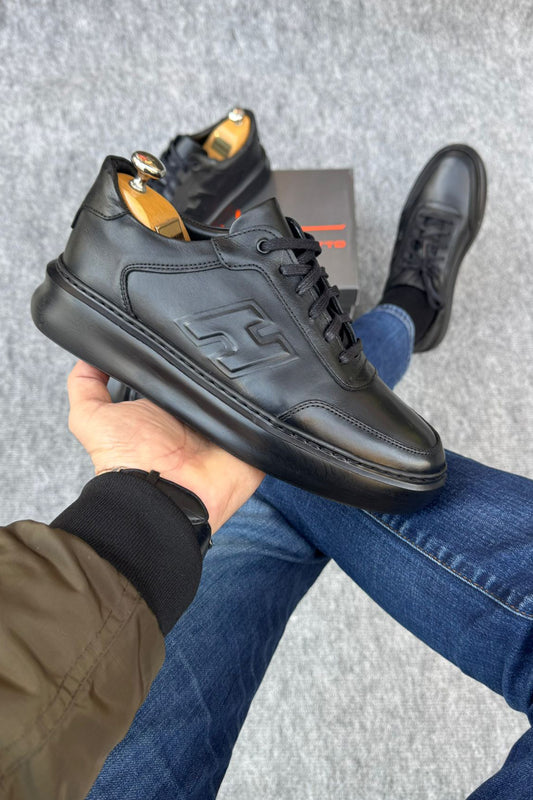 HAKİKİ DERİ SİYAH GÜNLÜK EVA TABAN ERKEK AYAKKABI