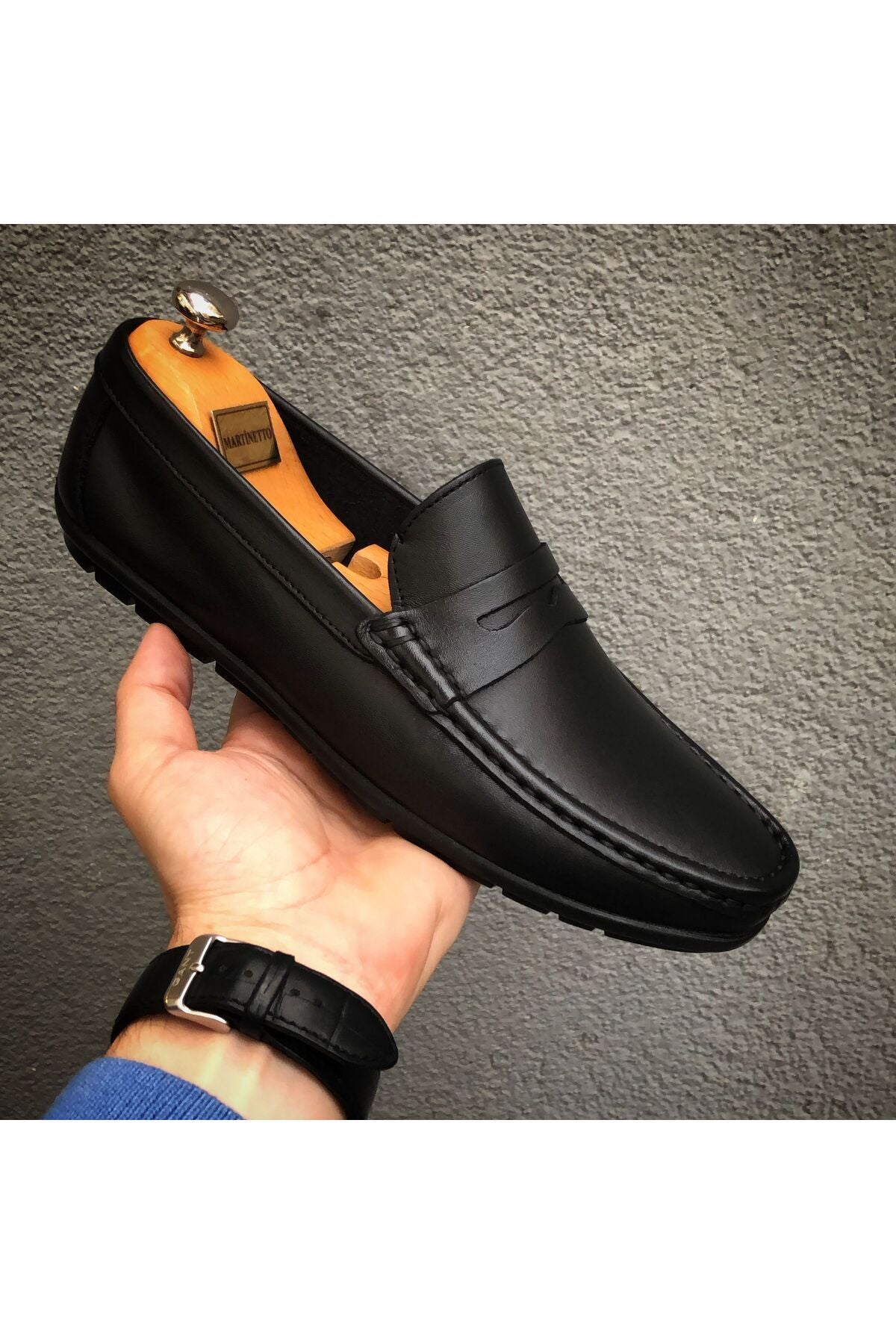 HAKİKİ DERİ SİYAH LOAFER GÜNLÜK ERKEK AYAKKABI GÇATK001