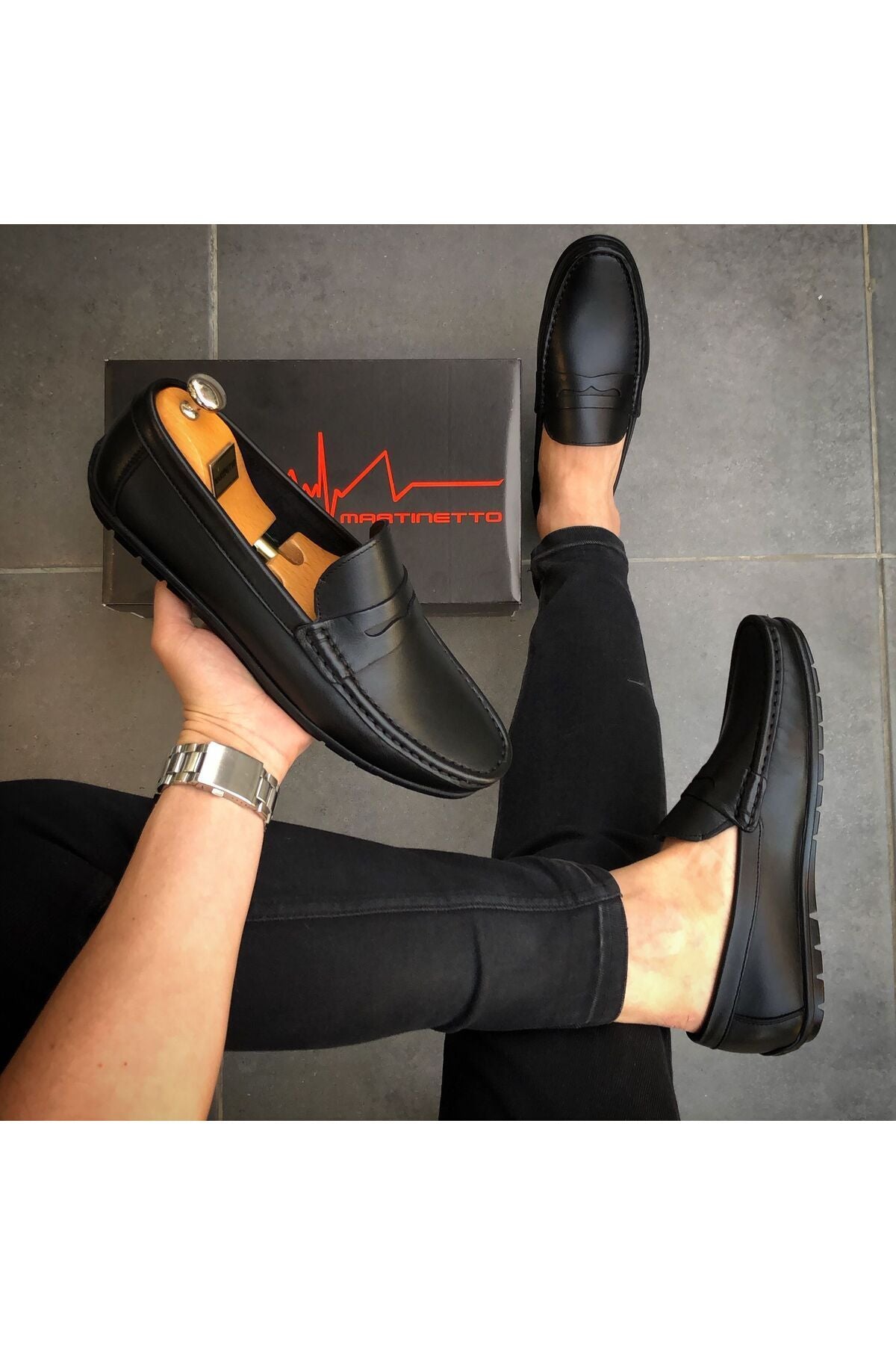 HAKİKİ DERİ SİYAH LOAFER GÜNLÜK ERKEK AYAKKABI GÇATK001