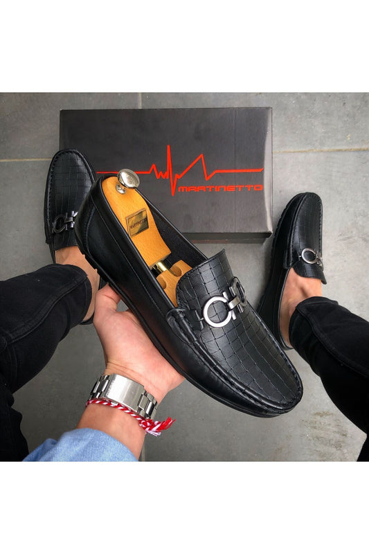 HAKİKİ DERİ SİYAH LOAFER GÜNLÜK ERKEK AYAKKABI GÇATK030424