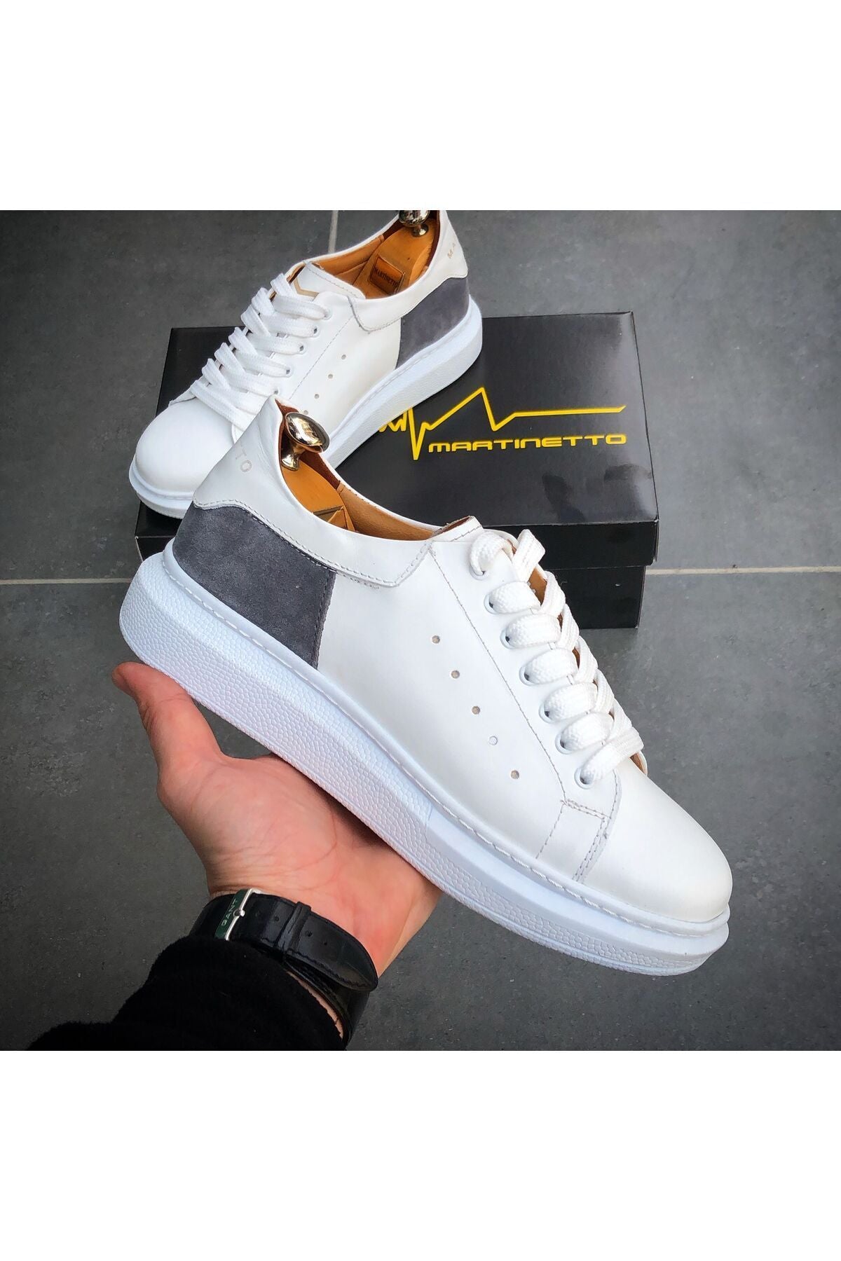 HAKİKİ DERİ YENİ SEZON RAHAT BEYAZ SNEAKER GÜNLÜK ERKEK AYAKKABI ÇG190324