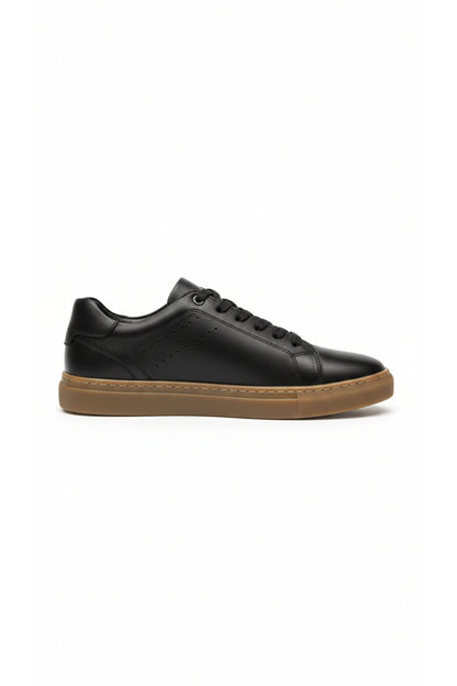 % 100 HAKİKİ DERİ SİYAH SNEAKER ERKEK GÜNLÜK AYAKKABI MRT0402261239