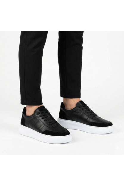 % 100 hakiki deri sneaker siyah süet detaylı erkek ayakkabı MRT28042026