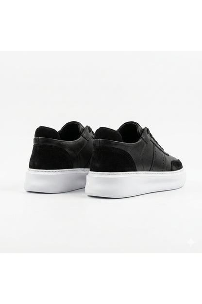 % 100 hakiki deri sneaker siyah süet detaylı erkek ayakkabı MRT28042026