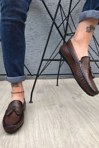 Hakiki Deri Kahverengi Erkek Loafer Ayakkabı Matk55p02000