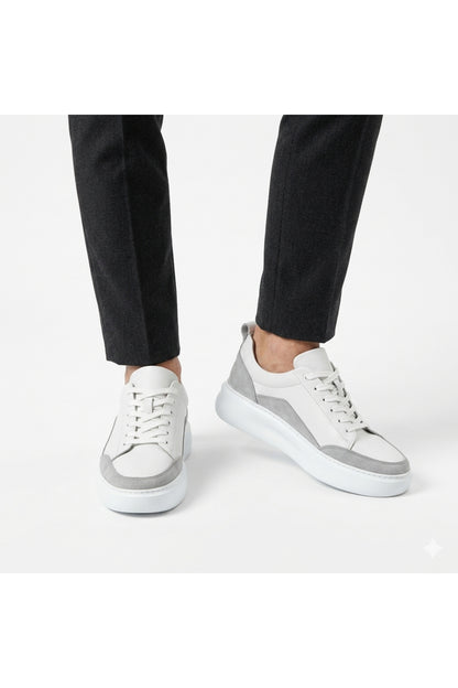 HAKİKİ DERİ BEYAZ GÜNLÜK SNEAKER ERKEK AYAKKABI 1604202614