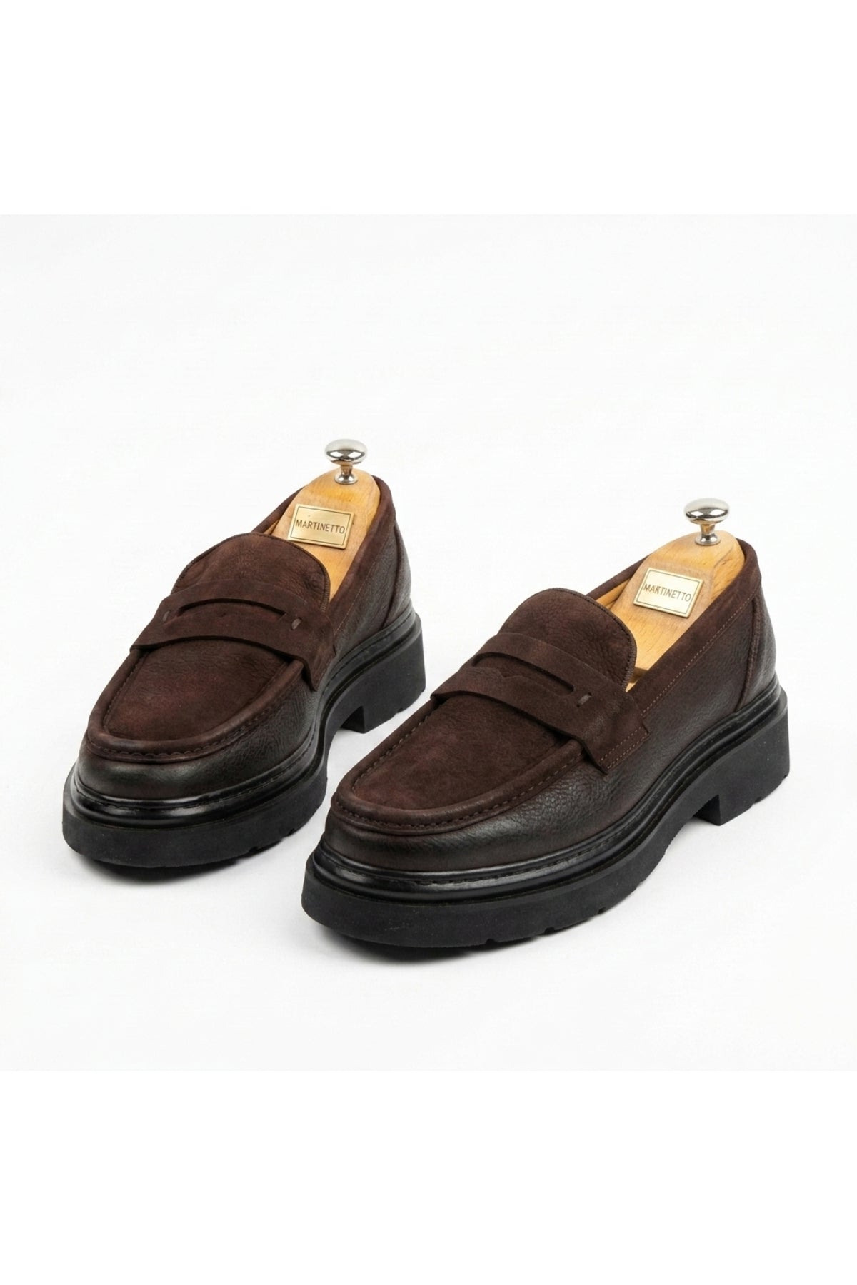 HAKİKİ DERİ & NUBUK YENİ SEZON ERKEK LOAFER AYAKKABI - COMFORT POLİ TABAN MRTNBKKAHSYH