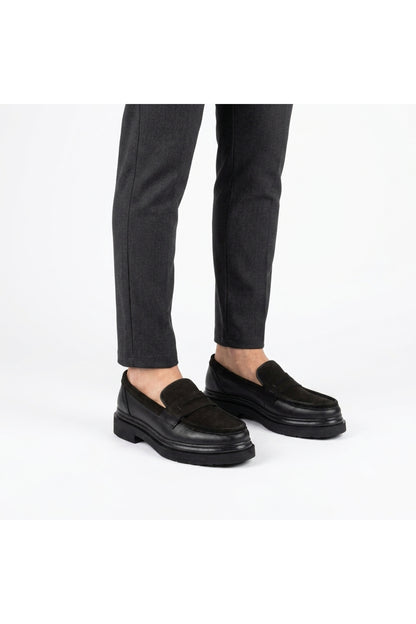 HAKİKİ DERİ & NUBUK YENİ SEZON ERKEK LOAFER AYAKKABI - COMFORT POLİ TABAN MRTNBKKAHSYH