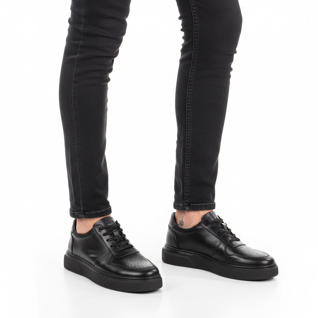 Hakiki Deri Siyah Günlük Erkek Ayakkabı