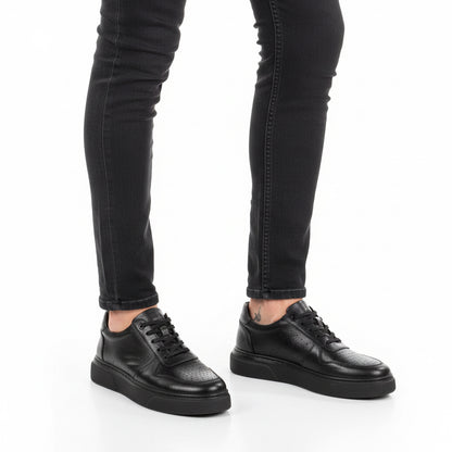 Hakiki Deri Siyah Günlük Erkek Ayakkabı