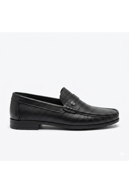 HAKİKİ DERİ SİYAH GÜNLÜK KLASİK KISA TOPUK LOAFER YENİ SEZON ERKEK AYAKKABI 110420262218