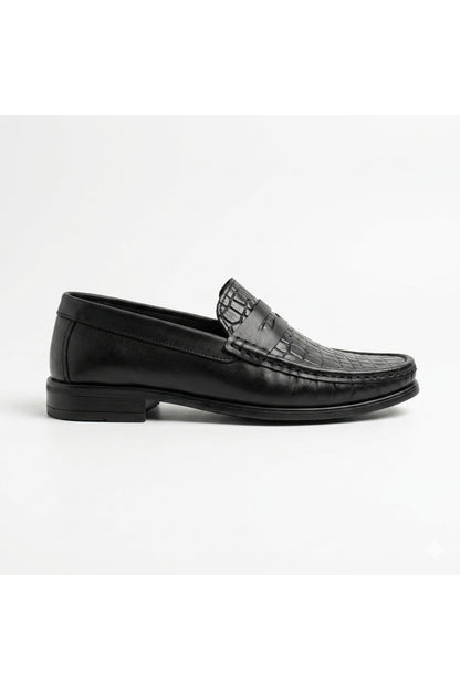 HAKİKİ DERİ SİYAH GÜNLÜK KLASİK KISA TOPUKLU LOAFER YENİ SEZON ERKEK AYAKKABI 110420262251