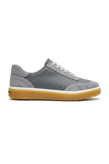 Hakiki Deri & Süet Detaylı Erkek Sneaker - Termo Taban Konforlu Günlük Ayakkabı 2004202600