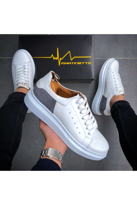 HAKİKİ DERİ YENİ SEZON RAHAT BEYAZ SNEAKER GÜNLÜK ERKEK AYAKKABI ÇG190324