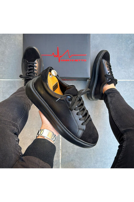 SİYAH ERKEK %100 HAKİKİ DERİ HAKİKİ SÜET  SNEAKER  RAHAT GÜNLÜK AYAKKABI 009001 SNEAKER