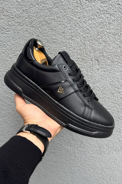 Suni Deri Yüksek Taban Günlük Bağcıklı Erkek Sneaker Ayakkabı